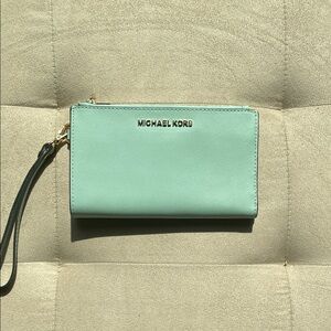 Michael Kors Light Green Wristlet
